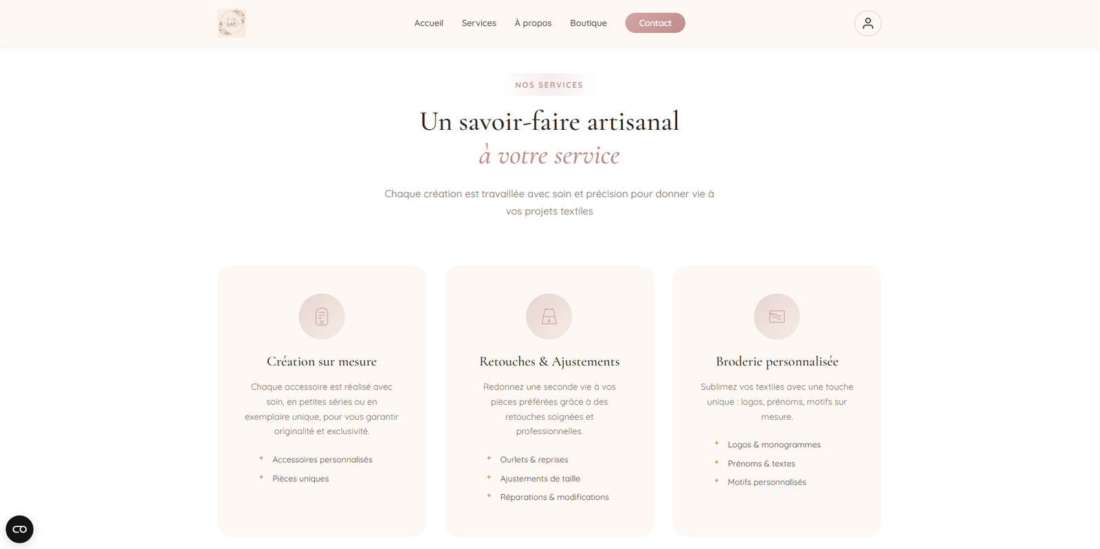 Capture d'écran du site e-commerce L.A.F Créations réalisé par InnovatechDéveloppement Amiens